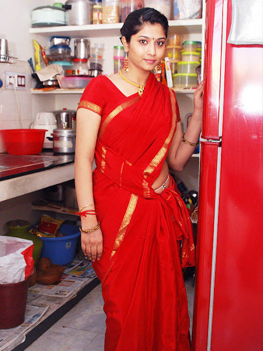 liya sree new red saree glamour  images